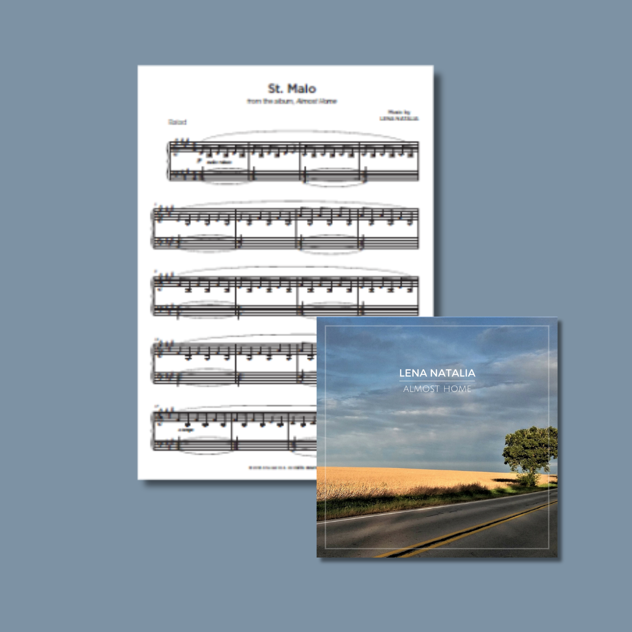 St. Malo by Lena Natalia – neoclassical ambient piano sheet music PDF, intermediate piano solo score