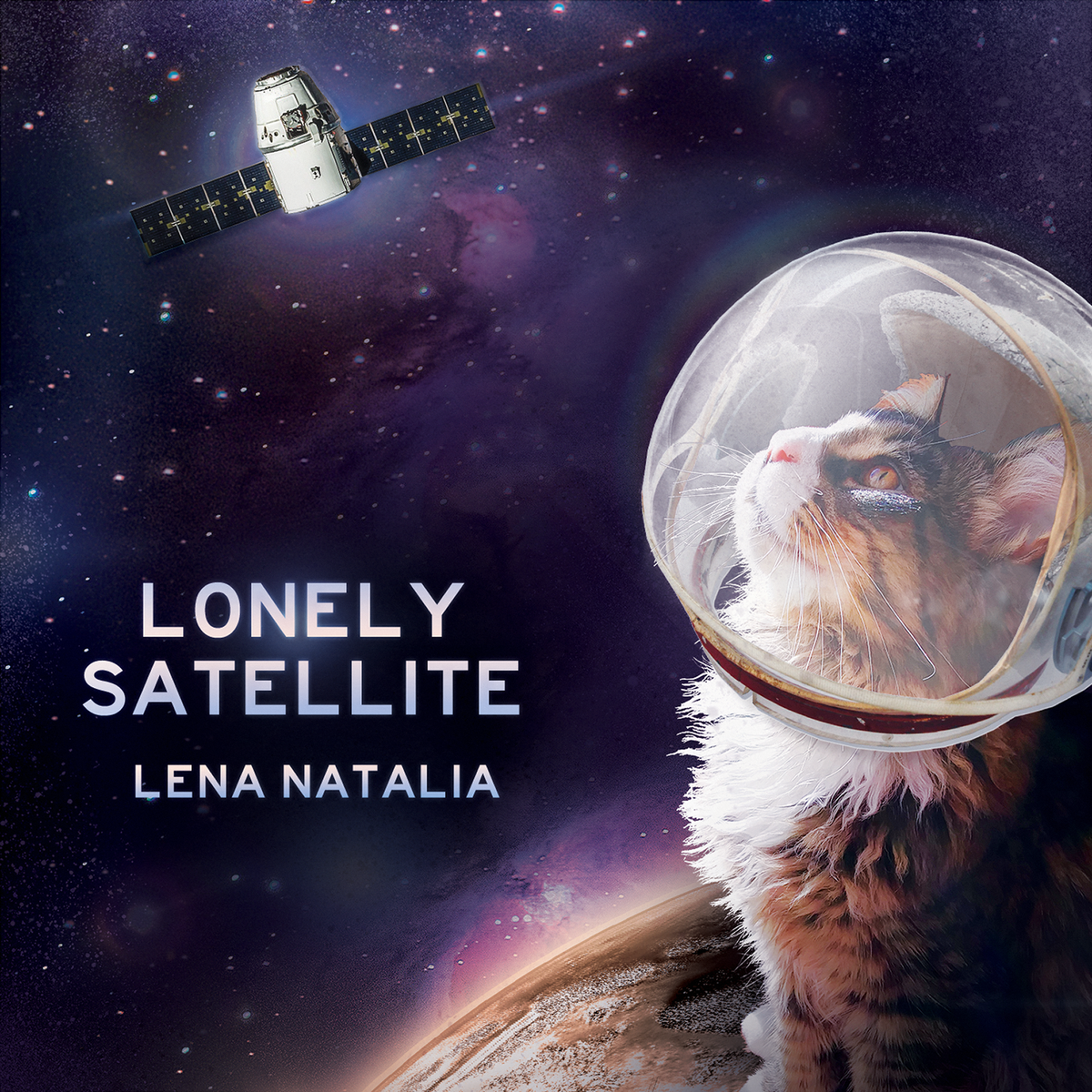 Lena Natalia Lonely Satellite album cover – neoclassical ambient instrumental piano music